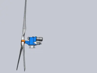 6 kw wind turbine with gear box Free 3D model