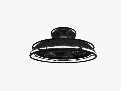 Alien Spaceship UFO F10 Full Black - Sci Fi Spacecraft Design Low-poly 3D model