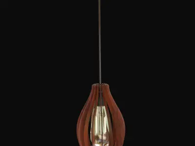 Decorative Wooden Ceiling Lamp  3D model