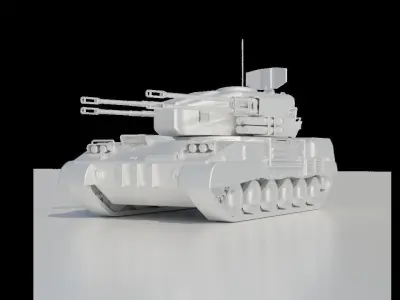 Falconer AA Tank Low-poly 3D model