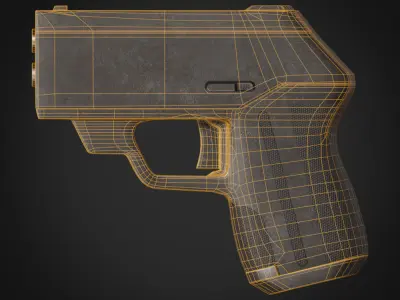Gun-handgun pistol 3D model