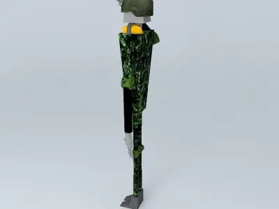 Soldierbot man in suit Free 3D model