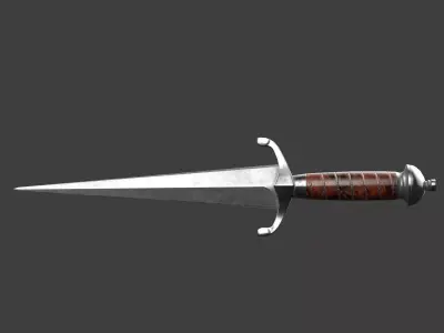 V for Vendetta Guy Fawkes Knife Low-poly 3D model