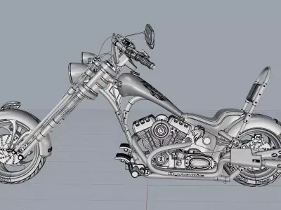 Chopper motorcycle 3D model