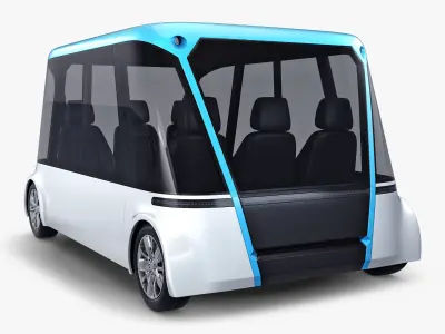 Electric Unmanned City Bus v 1 3D model