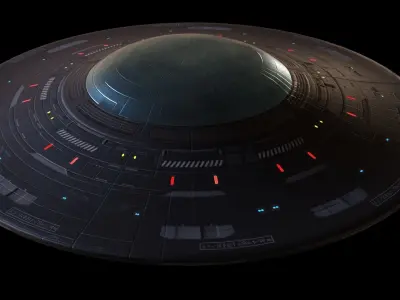 Alien UFO Low-poly 3D model get