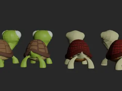Cute Turtle Low-poly 3D model purchase