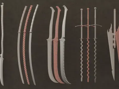 twenty-five Sword Base Mesh - First Vol  Low-poly 3D model