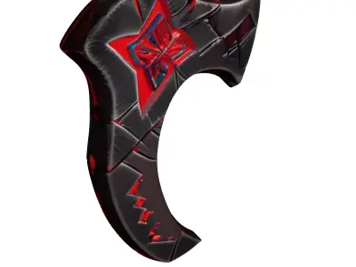 SciFi Fantasy Glowing Axe Head 3D model