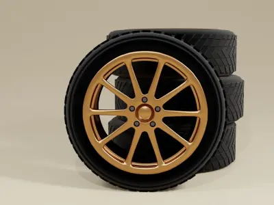 Sports wheel - drive and tire 3D model