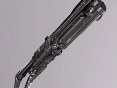 Metal Shotgun Low-poly 3D model
