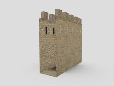 Medieval Castle Module 03 Low Poly PBR Realistic Low-poly 3D model
