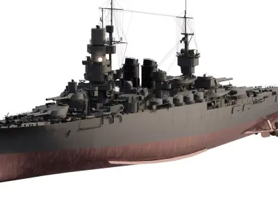 WW2 FRENCH NAVY DETAILED DESTROYER 3D model