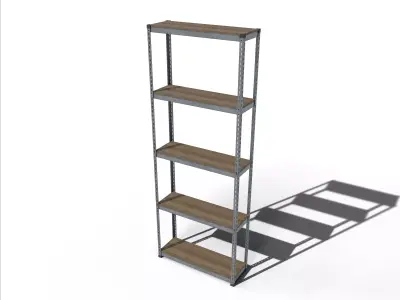 Industrial metal shelving Low-poly 3D model