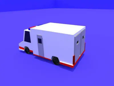 low poly Ambulance Low-poly 3D model purchase