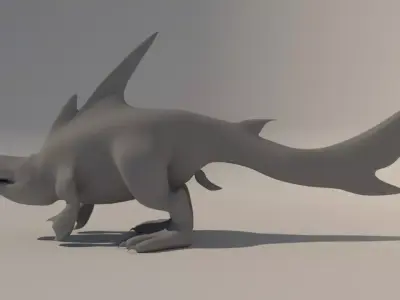 3D Shark Monster Model Free 3D model