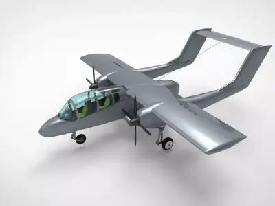 North American Rockwell OV-10A Bronco Series FSX  Low-poly 3D model