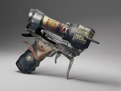 Resolver Gun Animation Low-poly 3D model