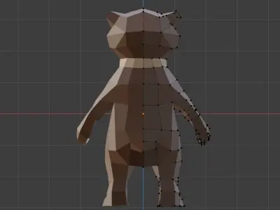 Low Poly Bear in polygons Low-poly 3D model