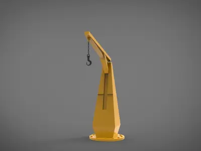 Ship offshore boat crane 3D print model