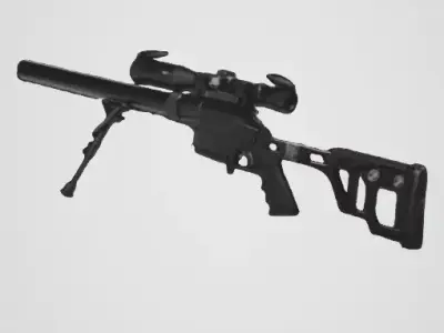 Sniper Rifle 3D Model for Games and Military Simulations Free 3D model