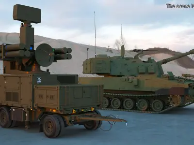Crotale NG Air Defense Missile System 3D model