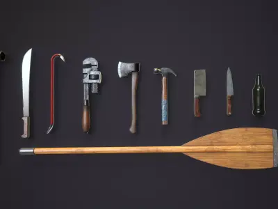 Melee Weapons Survival Pack Low-poly 3D model