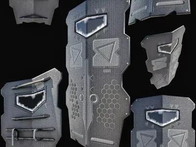 Ballistic Shield Low-poly 3D model purchase