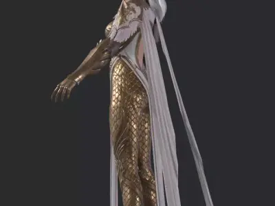 female warrior Low-poly 3D model buy