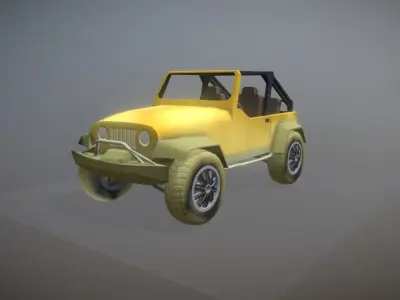 Offroad jeep car Low-poly 3D model
