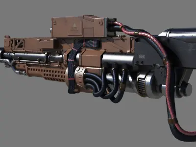 RailGun futuristic weapon 3D model purchase