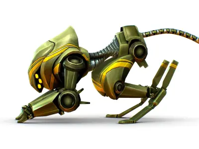 Military Robot Drone Cat Animal Low-poly 3D model