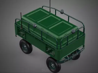 AUTONOMOUS TACTICAL GREEN MILITARY ARMY UNMANNED GROUND VEHICLE 3D model