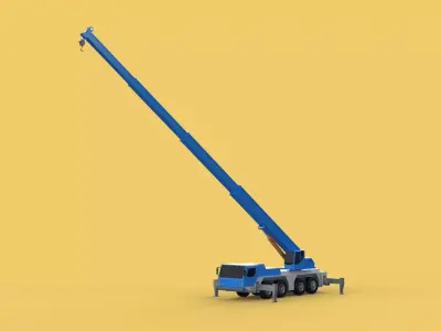 EXTENDED TELESCOPIC BOOM LONG REACH MOBILE CRANE CRAWLER TRUCK 3D model