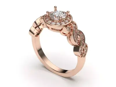 solitaire with ring sizes  8 part S44 3D print model