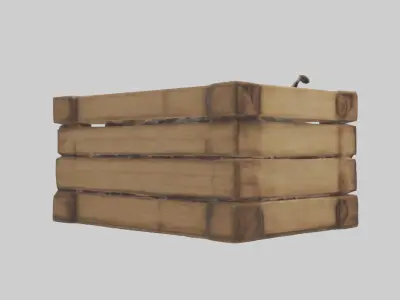 Wooden crate Model Low-poly 3D model