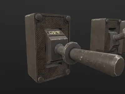 Industrial Power On - Off Switch 1 Low-poly 3D model