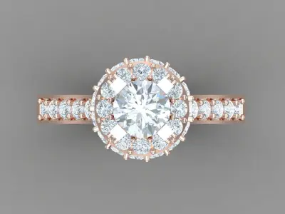 Diamond Wedding Women Ring 1WR298 3D print model