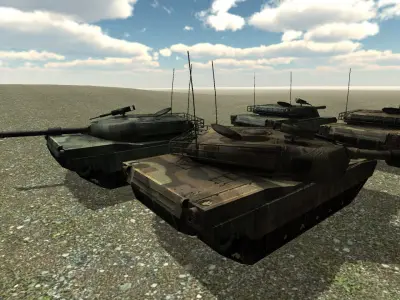 Tank Lowpoly two tanks in game Low-poly 3D model
