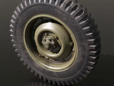 Jeep Willys wheel 3D model