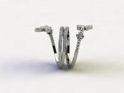 10040 butterfly ring with diamonds 3D print model