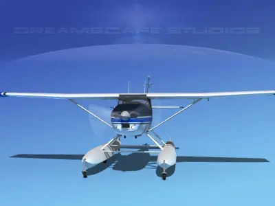 Cessna 182 Skylane Seaplane V07 3D model