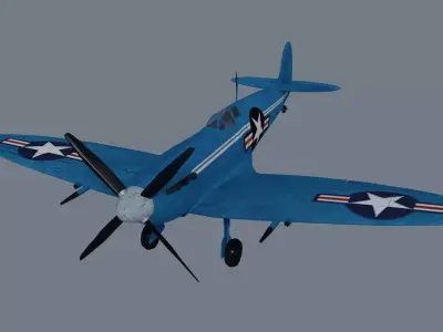 Spitfire low-poly 3D model Low-poly 3D model
