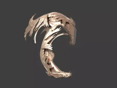 Ocean Dragon arch half Low-poly 3D model