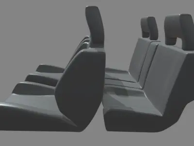 Car Seat 016 Low-poly 3D model