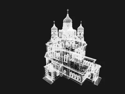 Cathedral Alexander Nevsky  Low-poly 3D model