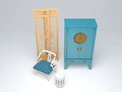 CHINESE WEDDING SET 3D model