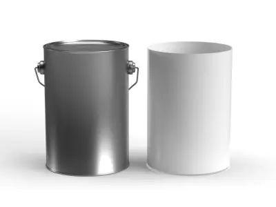 5 Quart paint can with metal handle  3D model