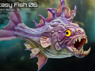 Fantasy Fish 06 - Aqua Life - Water Underwater Creature - 45 Low-poly 3D model