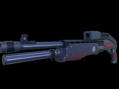SPAS Weapon Low-poly 3D model Low-poly 3D model